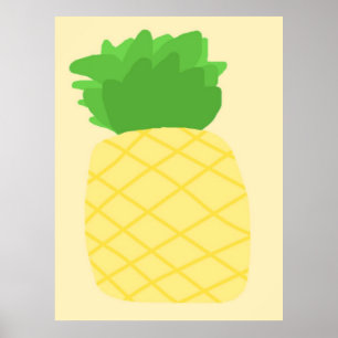 pineapple painting art poster