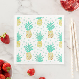 Pineapple Painting Tropical Napkins