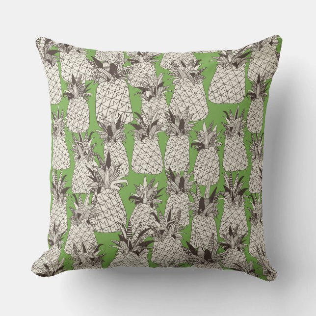 pineapple palm green cushion (Front)