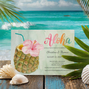 Pineapple Paradise Aloha Wedding Couples Shower Invitation