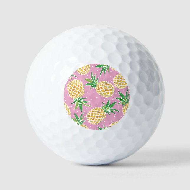 Pineapple Paradise: Tropical Pattern Golf Balls (Front)