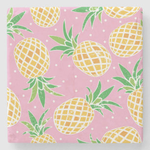 Pineapple Paradise: Tropical Pattern Stone Coaster