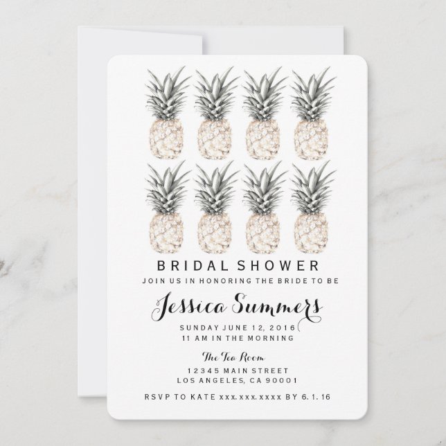 Pineapple Party Bridal Shower Invitation (Front)