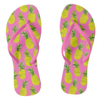 Pineapple Party Pink Flip Flops