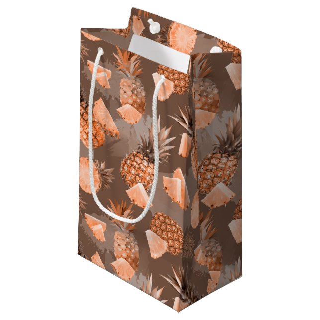 Pineapple Pattern 4 Small Gift Bag (Front Angled)