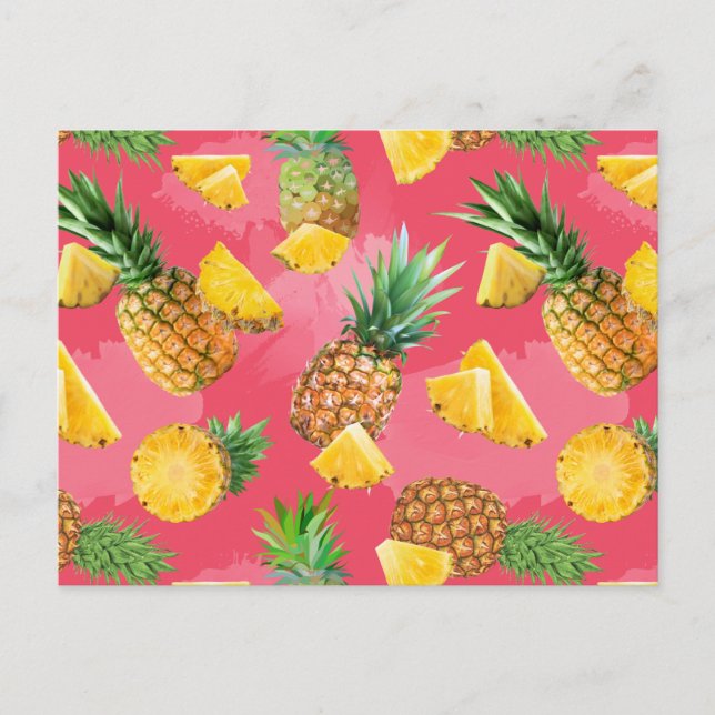Pineapple Pattern 5 Holiday Postcard (Front)