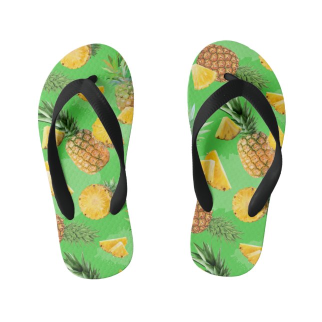 Pineapple Pattern 6 Kid's Jandals (Footbed)