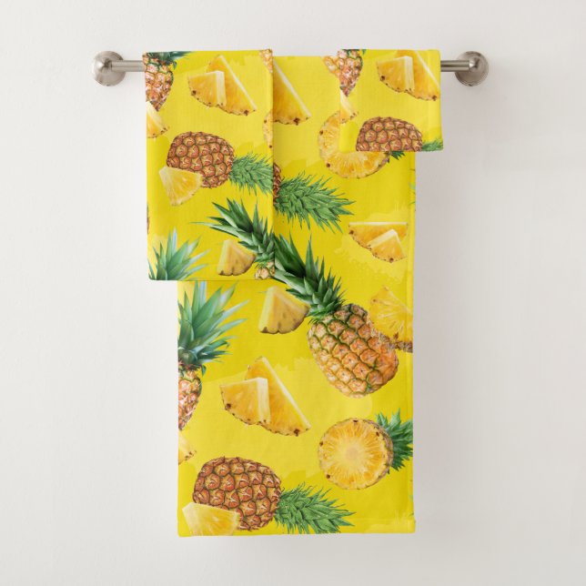 Pineapple Pattern 7 Bath Towel Set (Insitu)