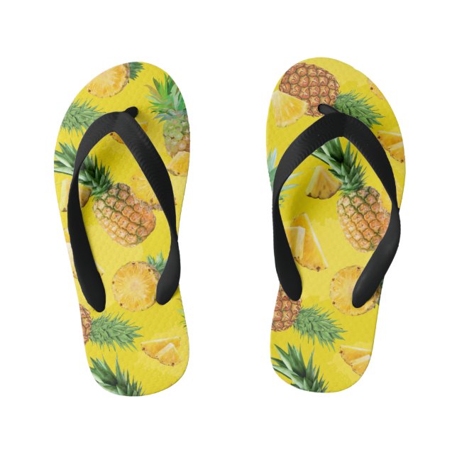 Pineapple Pattern 7 Kid's Jandals (Footbed)