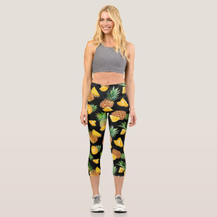 Pineapple Pattern 8 Capri Leggings
