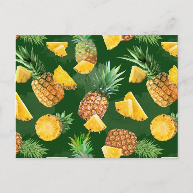 Pineapple Pattern 9 Holiday Postcard (Front)