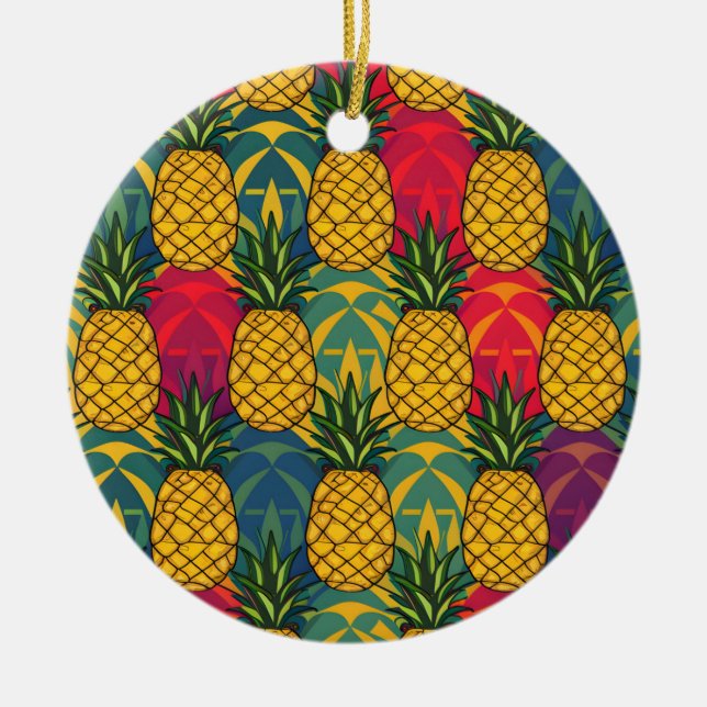 Pineapple Pattern  Ceramic Tree Decoration (Front)