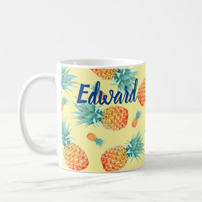 Pineapple Pattern Coffee Mug (Left)