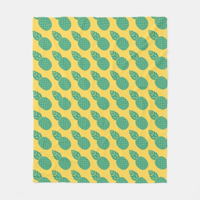 Pineapple Pattern Fleece Blanket (Front)