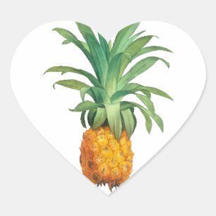 Pineapple pattern heart sticker