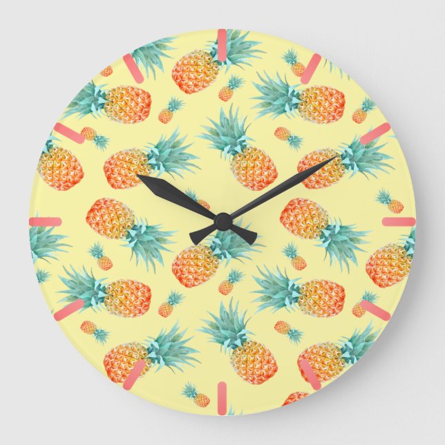 Pineapple Pattern Large Clock (Front)