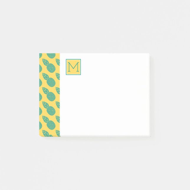 Pineapple Pattern | Monogram Post-it Notes (Front)