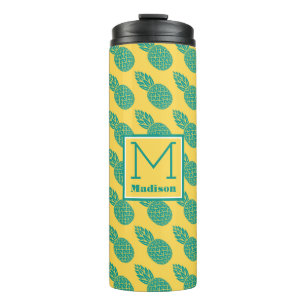 Pineapple Pattern Monogram Thermal Tumbler