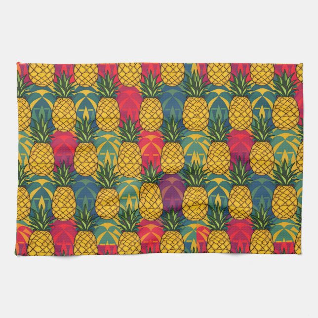 Pineapple Pattern  Tea Towel (Horizontal)