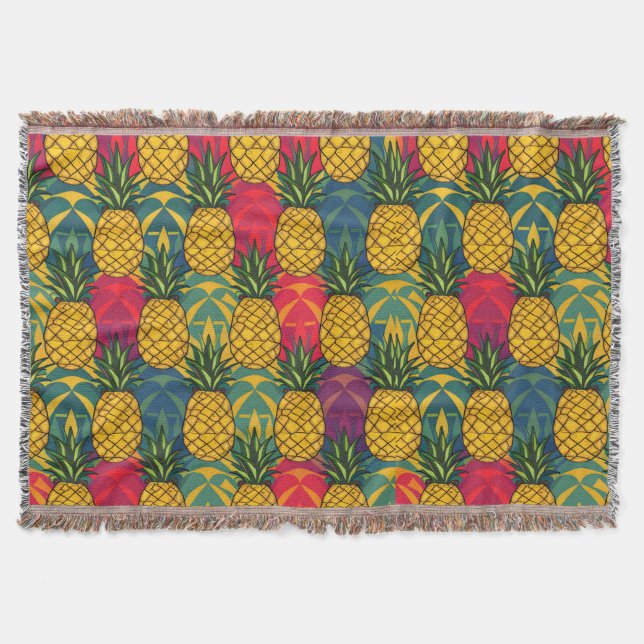 Pineapple Pattern  Throw Blanket (Front)
