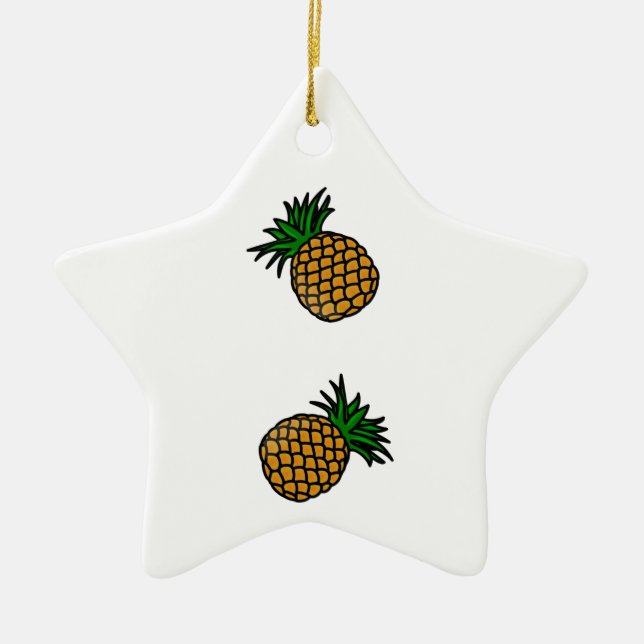 Pineapple Pattern Tropical Fruits Juice Fun Apple Ceramic Tree Decoration (Front)