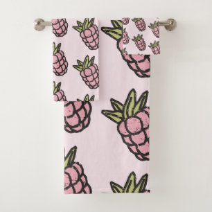 Pineapple Pattern Y2K Retro Funky Bath Towel Set