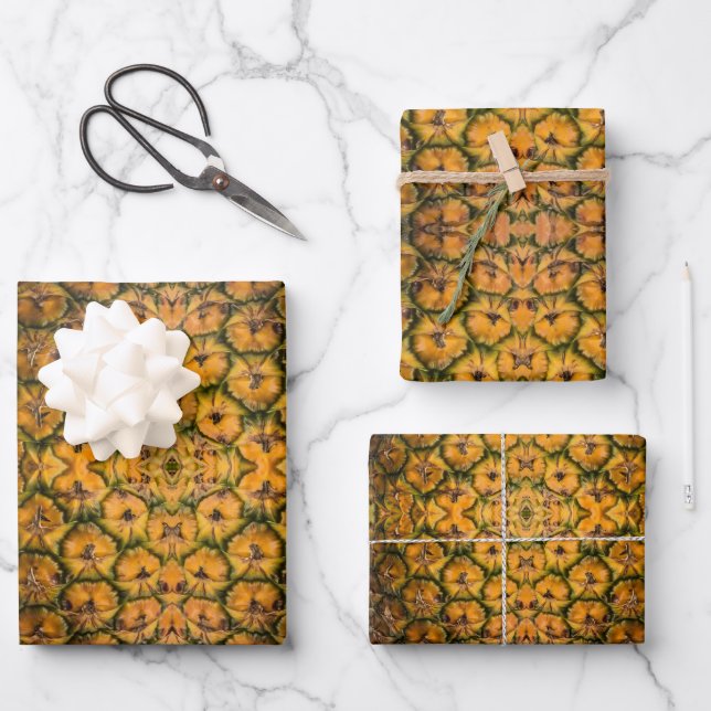 Pineapple Peel Texture Wrapping Paper Sheet (Front)