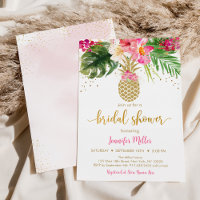 Pineapple Pink Gold Floral Bridal Shower