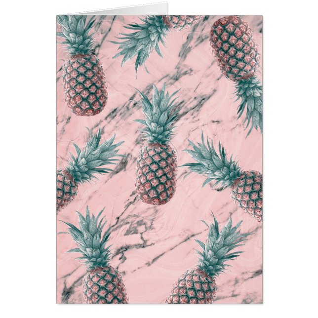Pineapple Pink Marble Swirl Modern Thank You Fold (Front)