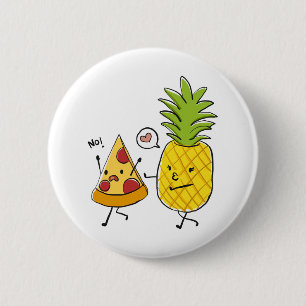 Pineapple pizza 6 cm round badge