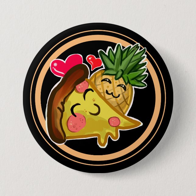 Pineapple Pizza Love 7.5 Cm Round Badge (Front)