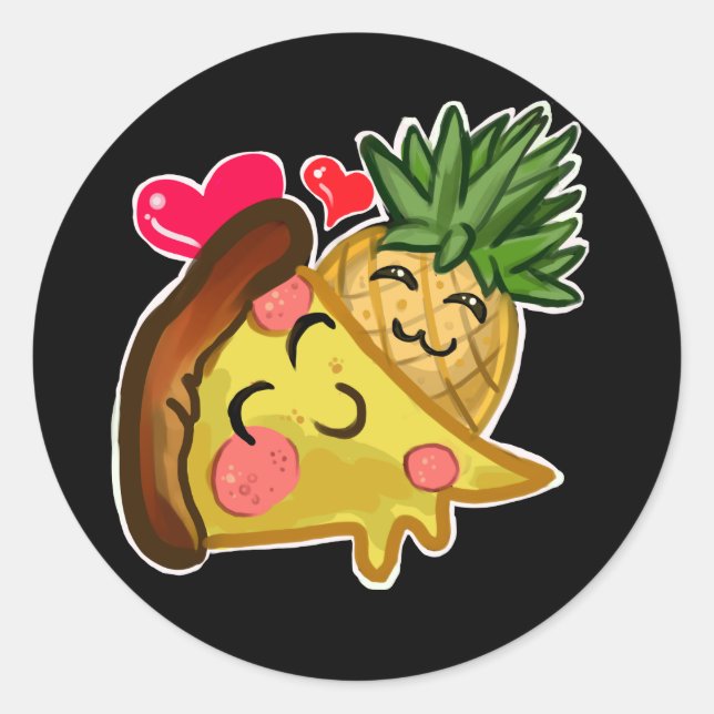 Pineapple Pizza Love Classic Round Sticker (Front)
