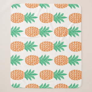 Pineapple Play: Fun Pattern Delight. Sherpa Blanket
