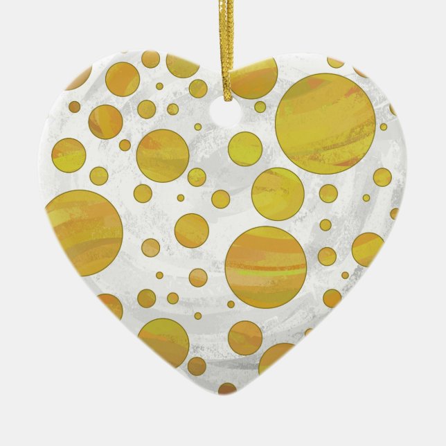 Pineapple Polka Dot Pattern Ceramic Tree Decoration (Front)