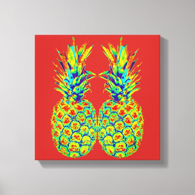 Pineapple Pop Art Canvas Print (Front)
