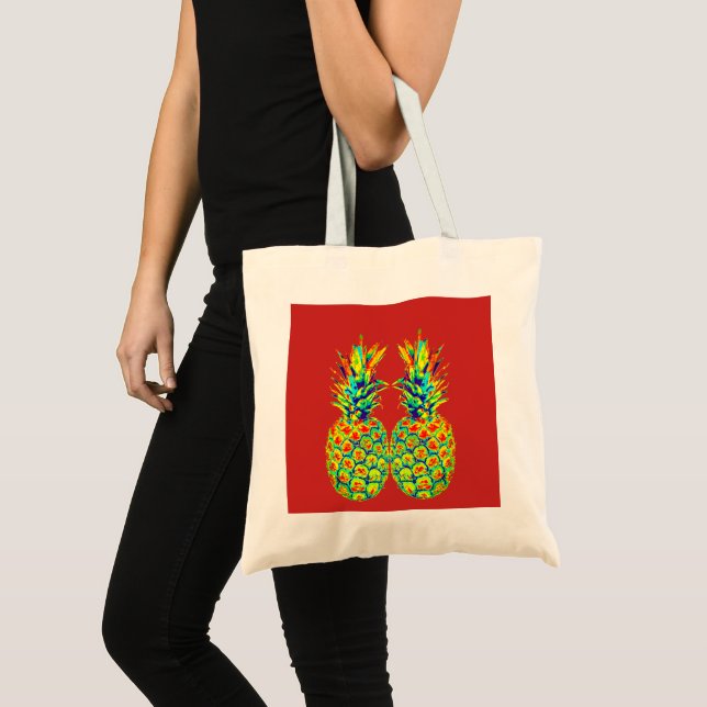 Pineapple Pop Art Tote Bag (Front (Product))