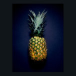 Pineapple Poster<br><div class="desc">Poster of a photo of a pineapple lying on navy blue fabric.</div>