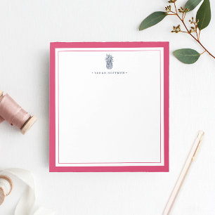 Pineapple Prep Pink and Navy Personalised Notepad
