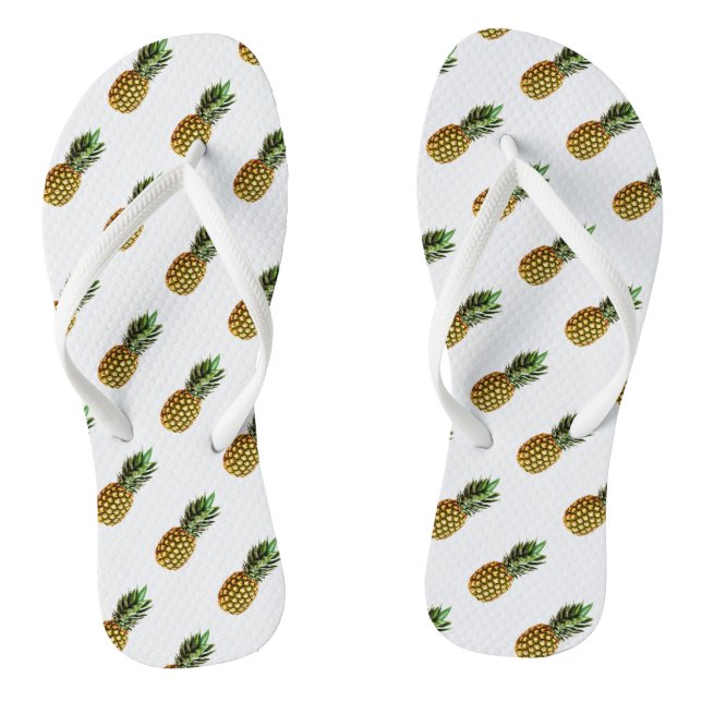 Pineapple print flip flops | Custom beach slippers (Footbed)