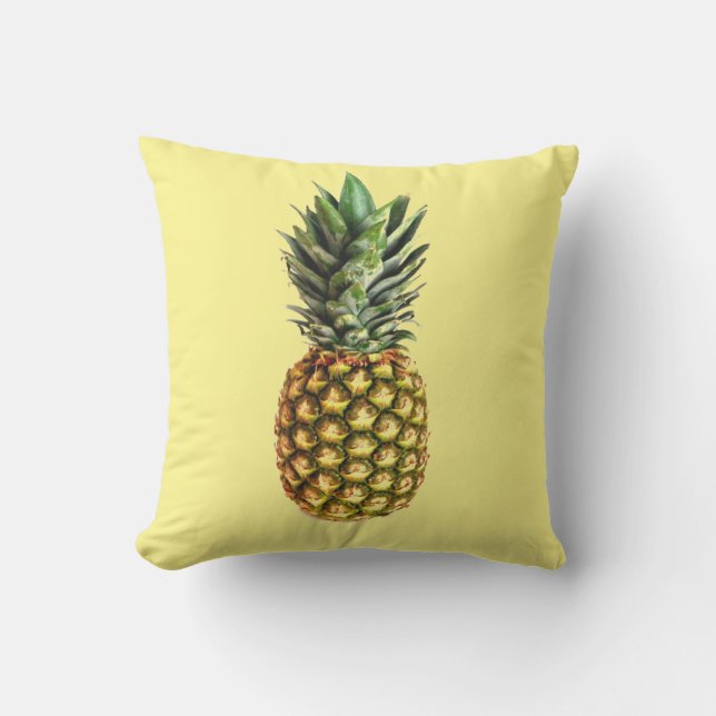 Pineapple print outdoor throw pillow for garden (Front)