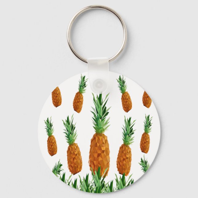 pineapple print polygonal pattern key ring (Front)