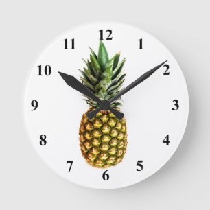 Pineapple print wall clock