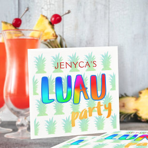 Pineapple Rainbow Tiki Luau Party Napkin