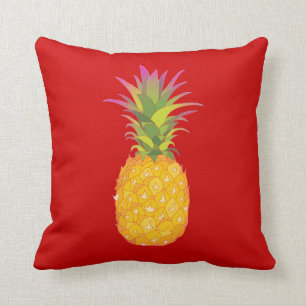 Pineapple - Red Tropical Pillow