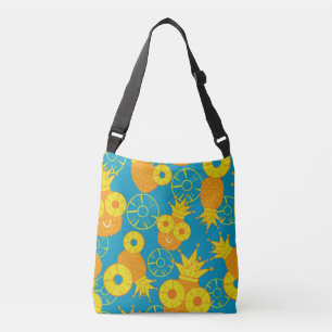 Pineapple Rings: Doodle Cartoon Vintage. Crossbody Bag