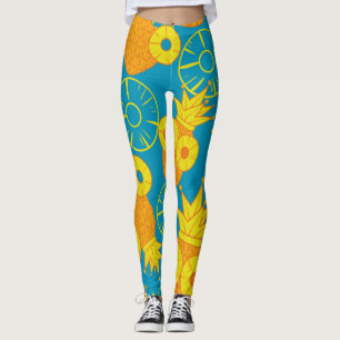 Pineapple Rings: Doodle Cartoon Vintage. Leggings