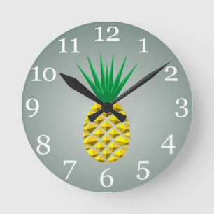 Pineapple Round Clock