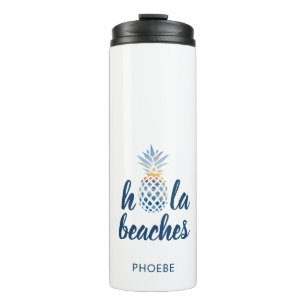 Pineapple Seaside Beach Vacation Custom Thermal Tumbler