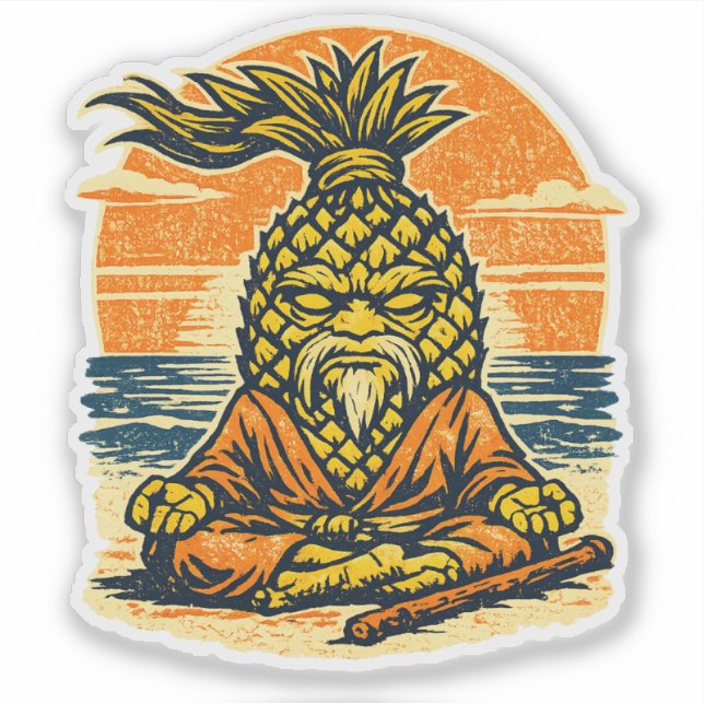 Pineapple Sensei Sunset — Vintage Summer Warrior  (Front)