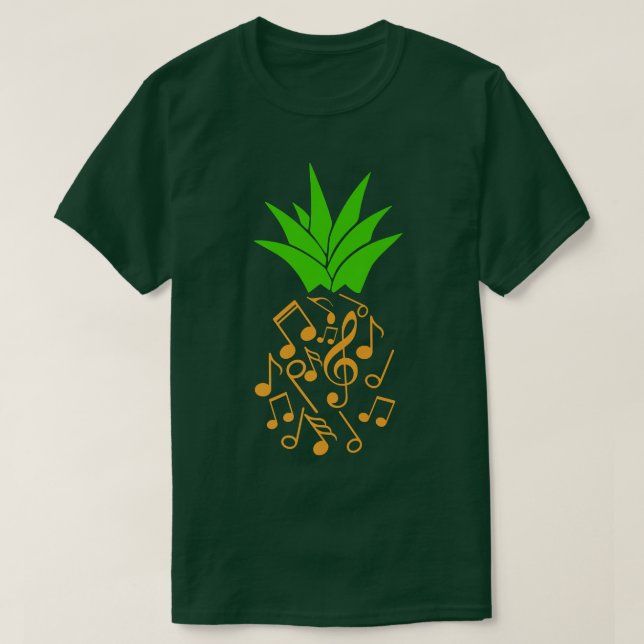 Pineapple Sheet Music Clef Music  T-Shirt (Design Front)